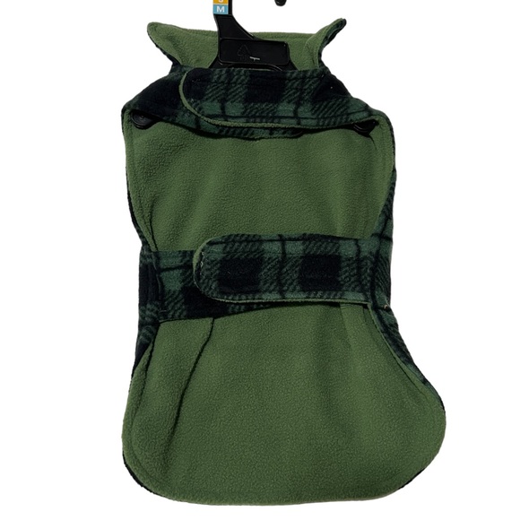 YOULY Green Check Cozy Dog Coat, Small/Medium - Picture 3 of 4